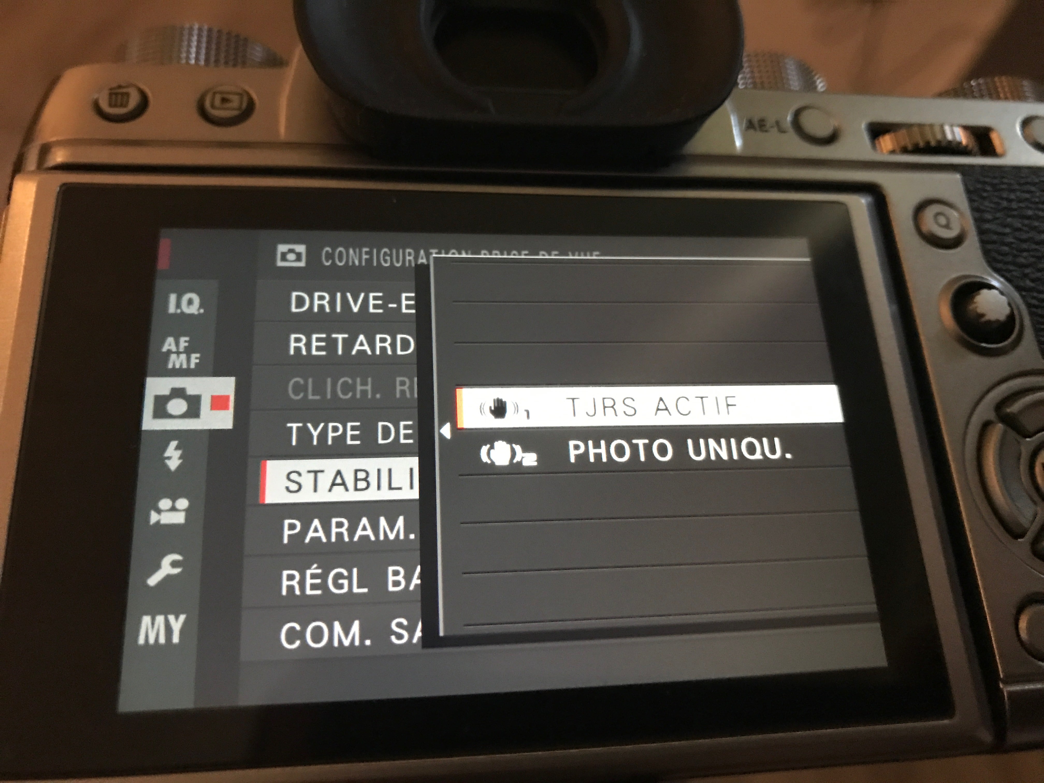 menu OIS Fujifilm