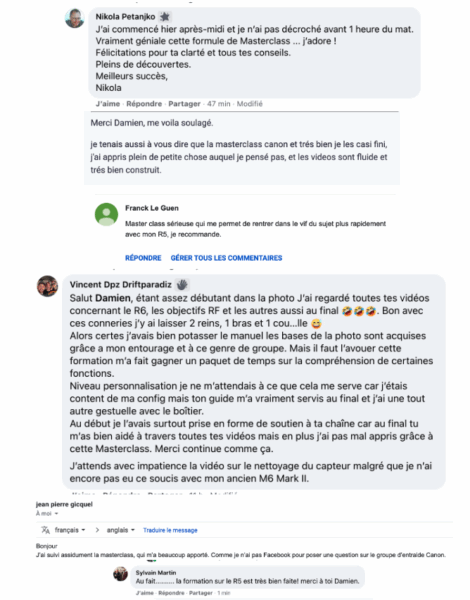 Avis anciens élèves formations Damien Bernal 